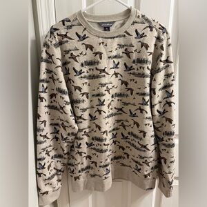 Eddie Bauer Duck Print Long Sleeve Y2k Crewneck Sweatshirt Men’s Medium